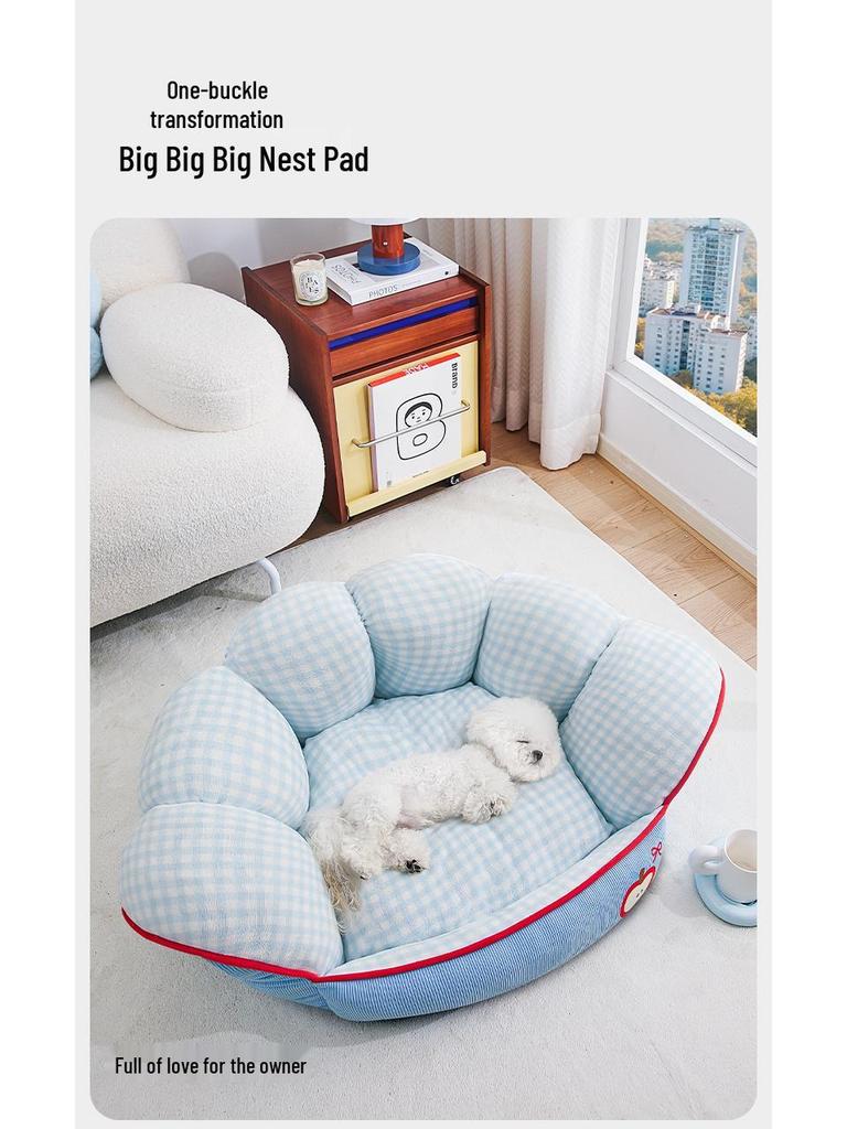 All-Season Semi-Closed Safe Pet Sofa Bed and Sleeping Pad