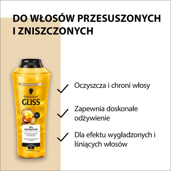 Gliss Oil Nutritive Shampoo for Long Hair Prone To Splitting 400ml