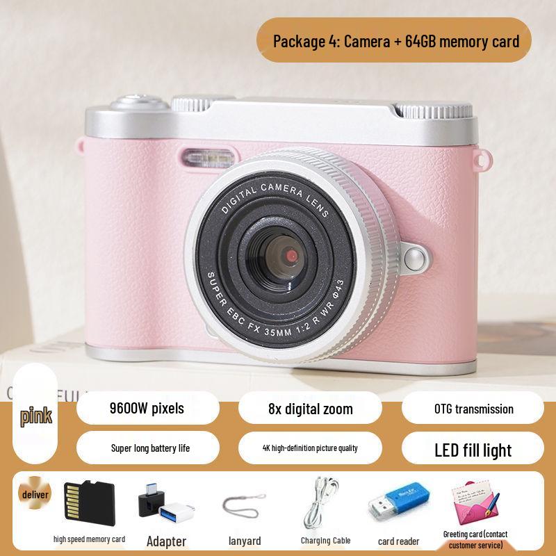 Retro Dual-Lens 9600W Pixel Cute Digital Camera for Students with Polaroid Photo Transfer Capability