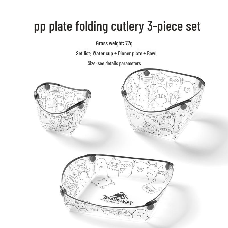 Portable Multi-Purpose Cutlery Set with Folding Bowl, Plate, Coffee Filter, Funnel, and Water Cup