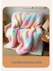Tuscany Faux Rabbit Fur Bubble Fleece Blanket - Cozy Winter & Summer Sofa Throw
