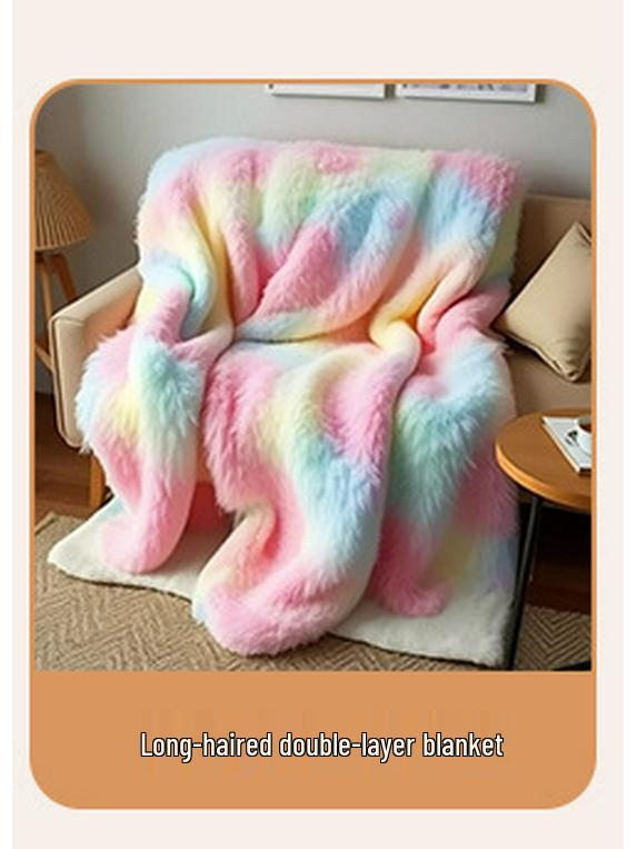Tuscany Faux Rabbit Fur Bubble Fleece Blanket - Cozy Winter & Summer Sofa Throw