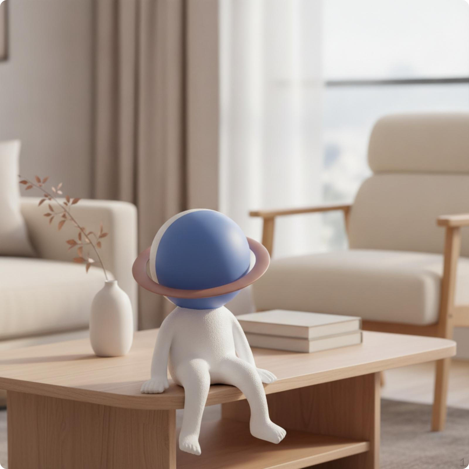 Astronaut Figurine Seated Statue Modern Cosmonaut for Collectors, Bookshelf,