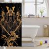 Samurai Fabric Shower Curtain Japanese Style Shower Curtain for Kids Boys Girls Vintage Dragon Bathroom Waterproof Accessories