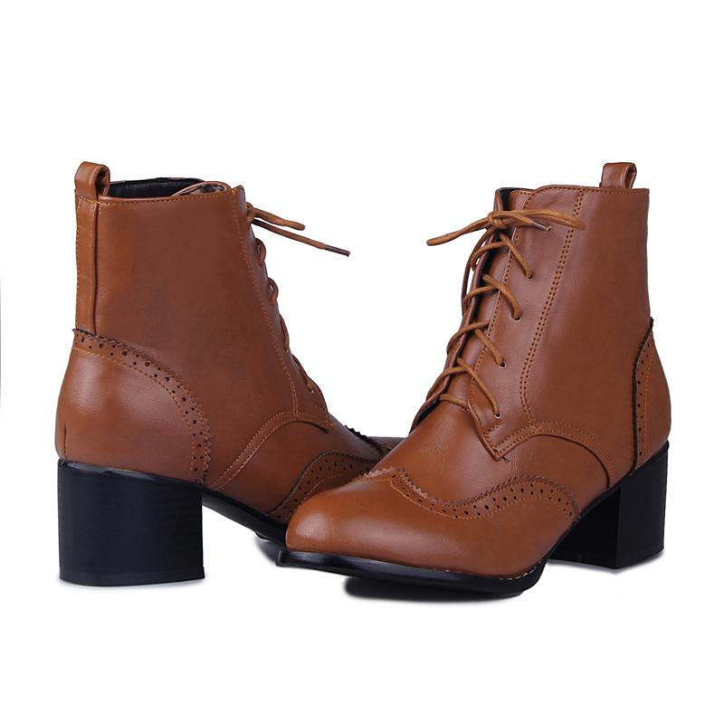 Fashion Fashion Women's Ankle Boots Sewing White Red Brown Heels Short Boot Female 2024 Autumn Winter Party Dance Shoes Large Size 50