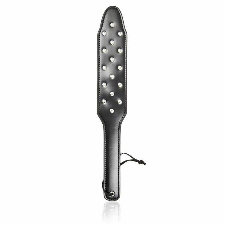 Black Synthetic Leather Spanking Paddle Sex Slave Whip Kink Fetish Toy Paddles