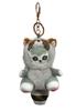 Cute fluffy cat plush Mofu set Plush cat keychain, Sand, 4-color (gray, brown, orange, beige) keychain, [Product]