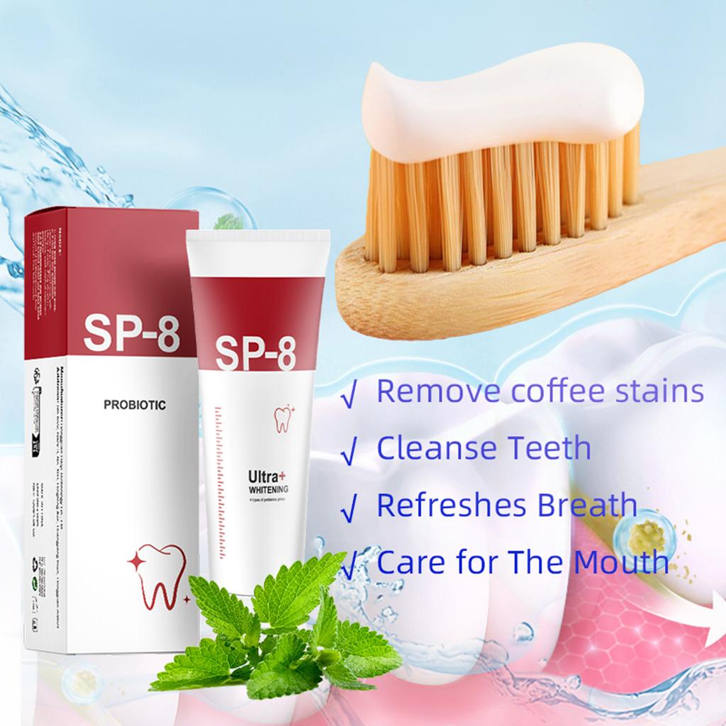 Sp8 Super Whitening, Sp8 Toothpaste, Super Whitening Teeth, Probiotic Whitening Toothpaste, Deep Cleaning Care Toothpaste, Fresh Breath