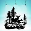 Antique Hunting Lodge Metal Wall Art Rust Resistant Steel Deer Forest Scene Christmas Home Decor Gift for Hunters