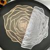 PVC Placemat Heat-Resistant Reusable Table Mat Hollow Rose Shape Insulation Pad for Dining Table Decoration