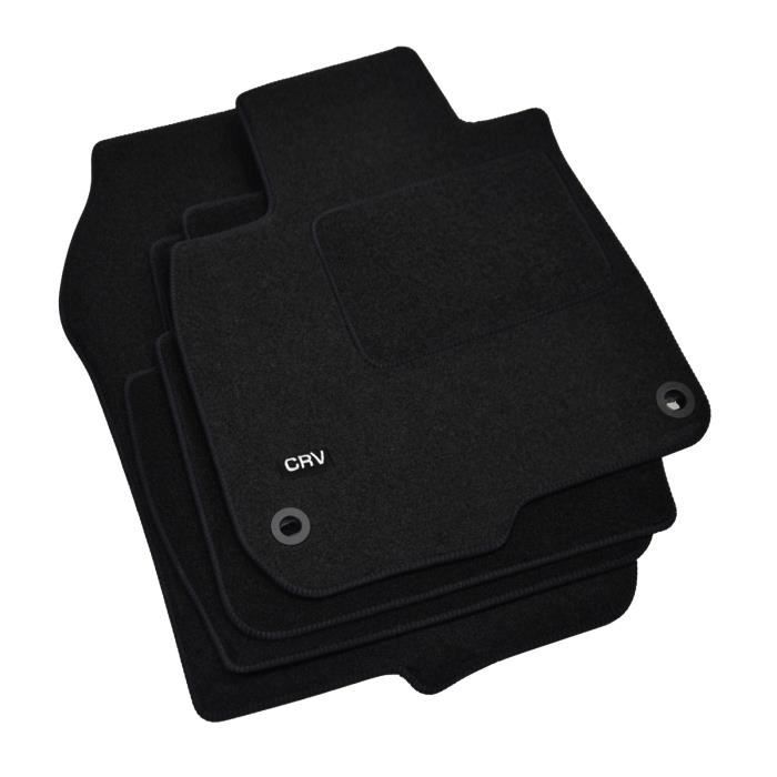 Tapis de sol - Logo - Honda C-RV - Velours noir - 4 pièces - Ajustement précis