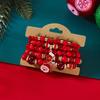 4Pcs/Set Christmas Colorful Crystal Beaded Bracelets Santa Claus Xmas Tree Bell Snowflake Pendant Bangle New Year Gift