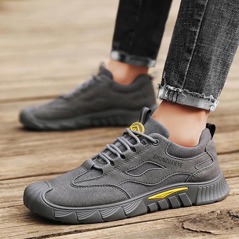 Oulylan New Men's Work Safety Waterproof Boots Steel Toe Anti-Puncture Breathable Lightweight Anti-Slip Durable Labor Protectio