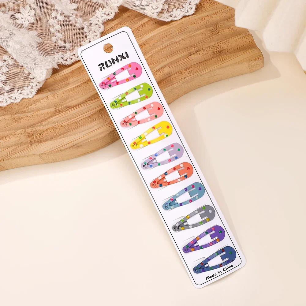 

10Pc/Lot Ins 2.2inch Flower Print Cotton Alloy Hair Bow Snap Clips Set Fabric Plaid Bobby Hairpins Hairgrips Girls Kids Headwear