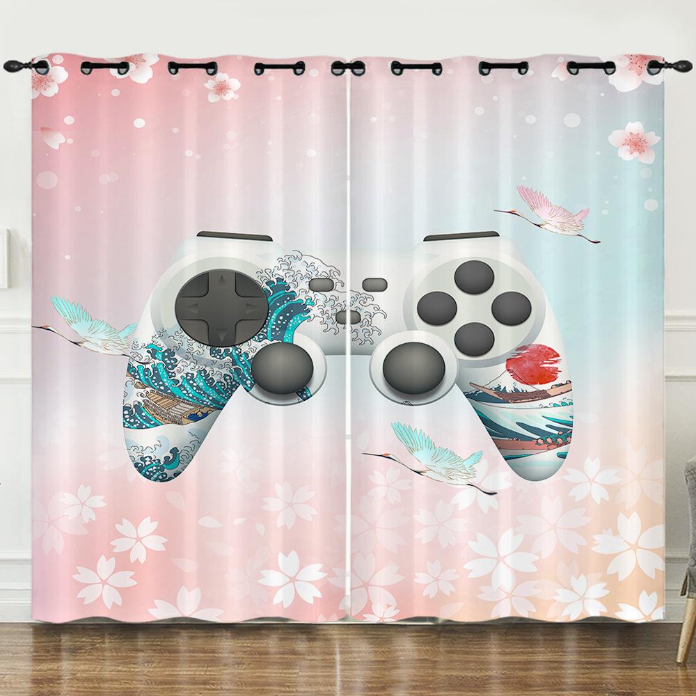 Curtain Mobile Game Girl Pink Curtain Digital Printing Blackout Curtain Punching