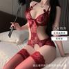 The all-night romantic underwear, pure desire lace jumpsuit, sexy open-crotch, no need to take off, seductive small chest uniform pajamas for women