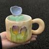 High-value Tulip Ceramic Mug with Lid Spoon As a Gift, Practical Cup for Girls, Birthday Gift for Girlfriends