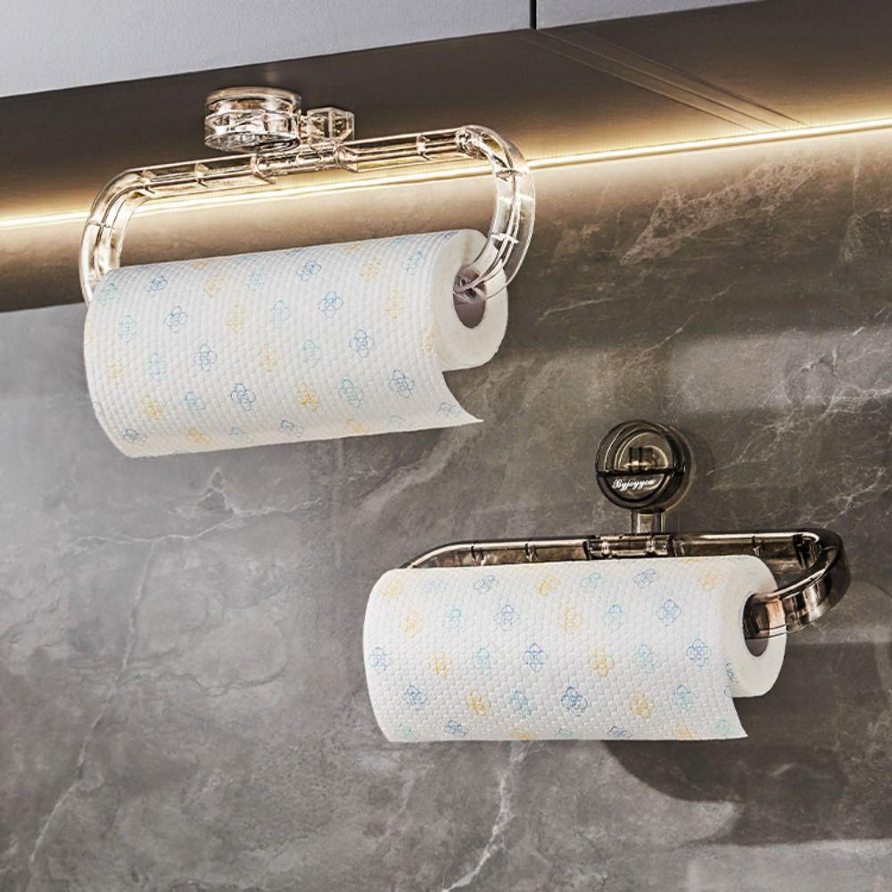 Removable Suction Cup Paper Towel Holder Wall Mounted No Drilling Roll Holder  Bathroom Accessories