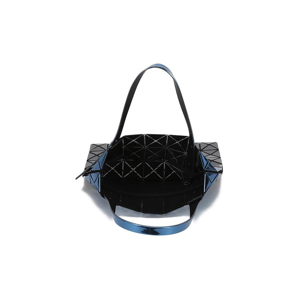 New ISSEY MIYAKE Platinum PVC Tote Bag, Shopping Bag, Handbag Regular Women's Metal Blue Gray BB18-AG142-72