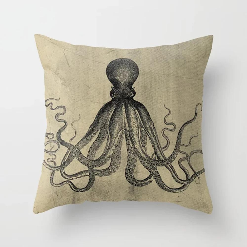Octopus Pattern Pillowcase Car Ornaments Office Living Room Home Pillowcase