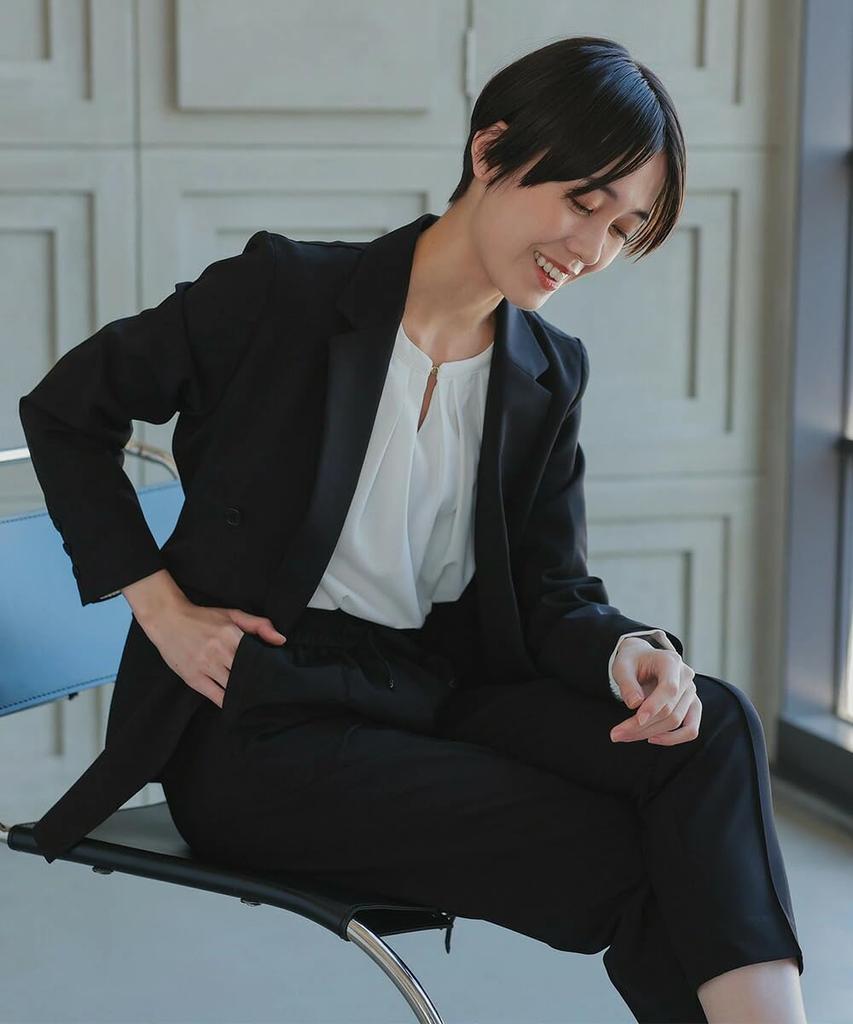 Pants Suit Setup Formal Graduation Ceremony Entrance Ceremony Suit Pants Jacket Double Visiting Day Interview Graduation 124601 [MORE AUNI] Women's