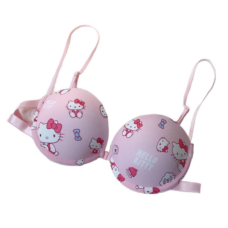Japanese Style KT Cat Front Closure Sweet & Cute Halter Neck Underwear - Sexy and Bust-enhancing for Women