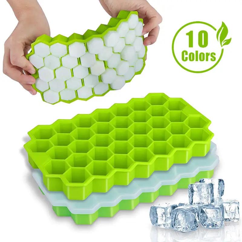 Food Grade Silicone Honeycomb Ice Cube Tray - Quick Freeze & Easy Demold