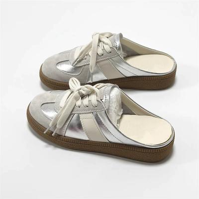 Scarpe Basse Casual Estive da Donna Design Punta Tonda Mezza Pantofola Quotidiana