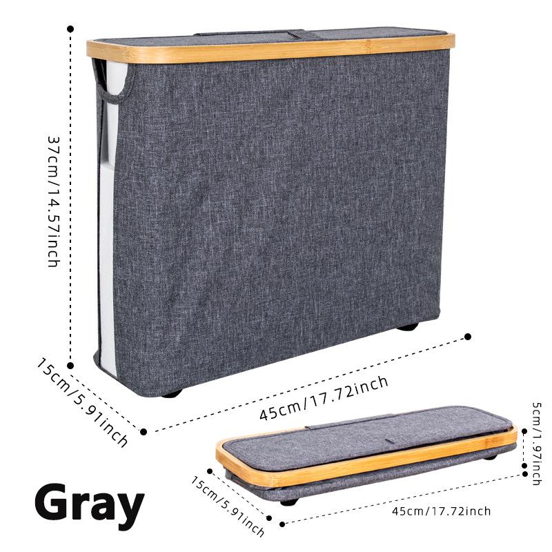 12 Rolls Toilet Paper Storage Basket With Lid Foldable Bathroom Storage Organizers Waterproof Toys Clothes Storage Accessories серый