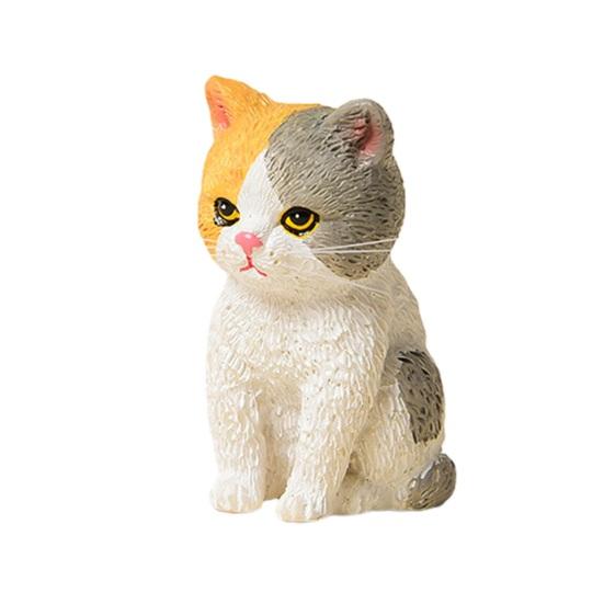 

Yousheng Cat Ornament Resin Statue Handmade Realistic Cat Figurine Home Office Desktop Living Room Decoration C