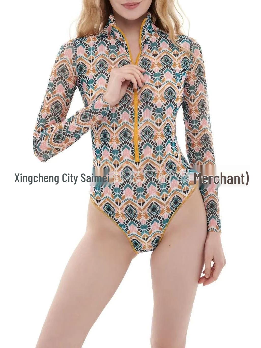 Women s Sexy Russian Style Long Sleeve Printed Swimsuit L стиль 1
