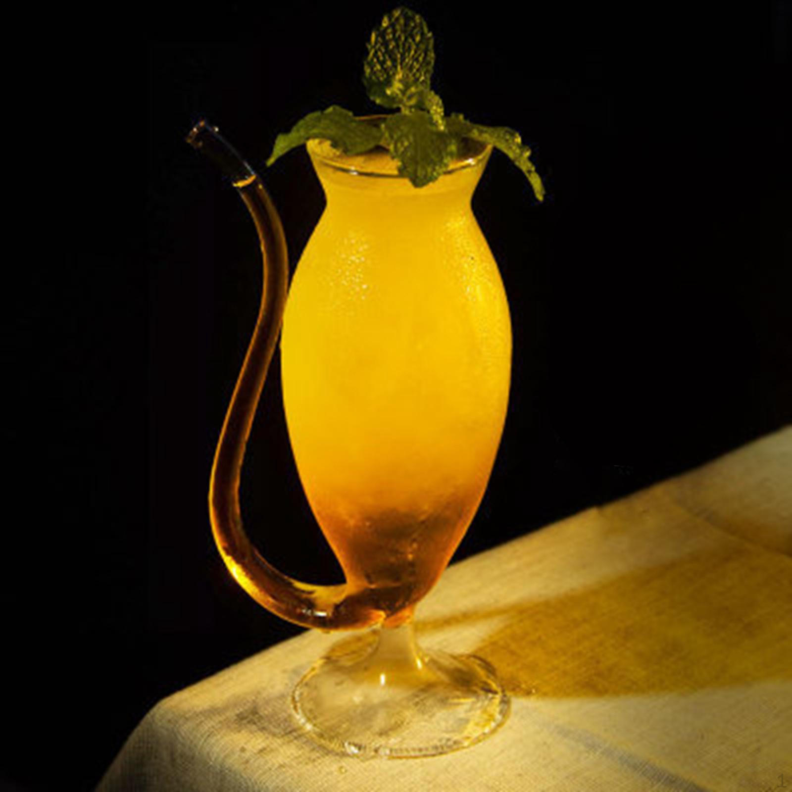 

Glass Drinkware with Built-in Straw Glassware Crystal Drinking Goblet Housewarming Gift 200ml