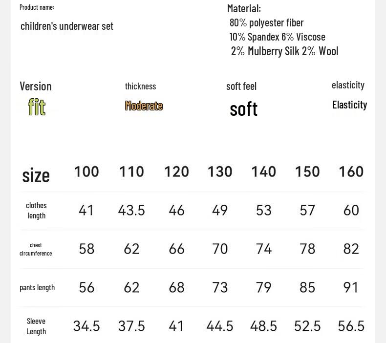 Set di biancheria intima termica per bambini con orsetto in cotone