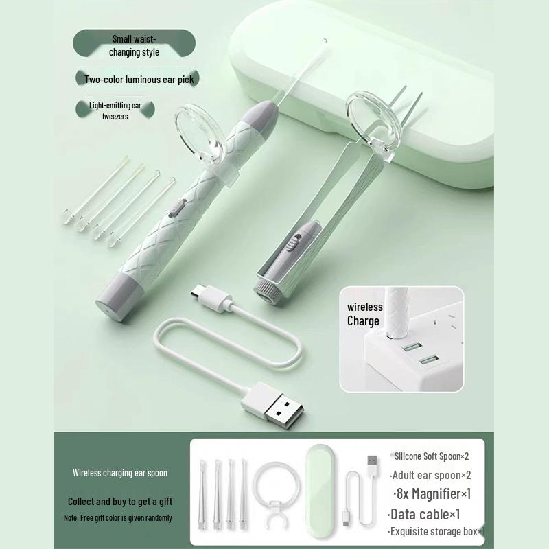 Soft Tip Baby Ear Cleaner with Light & Tweezers