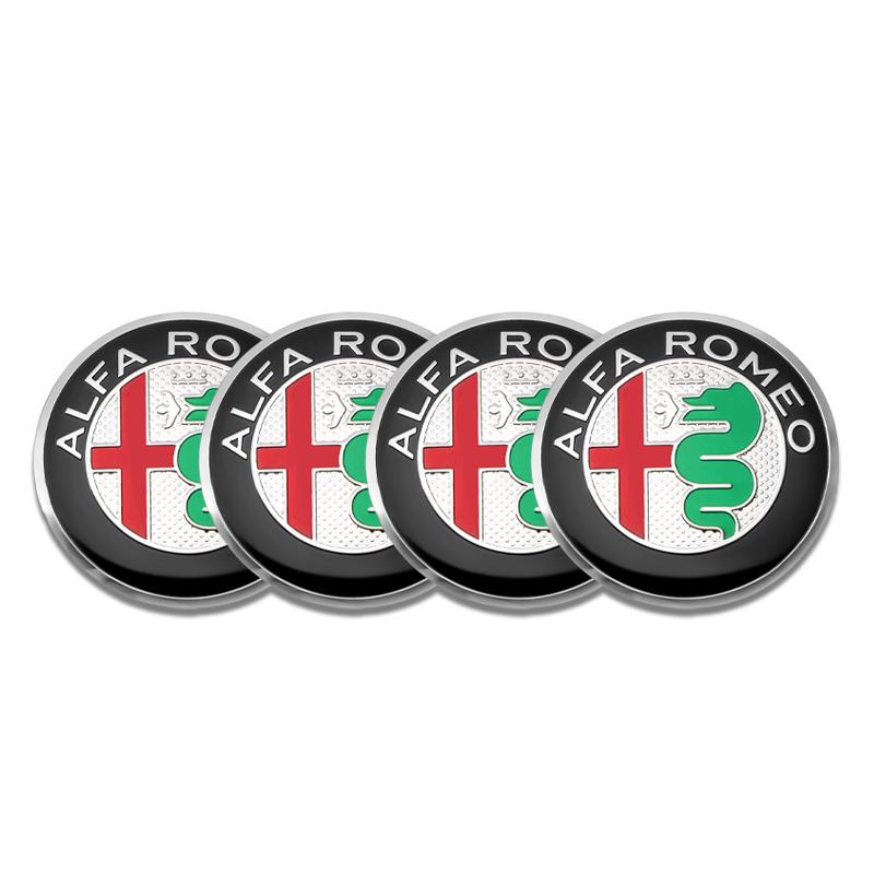 RCIZ5 4Pc/set 56mm Car Wheel Center Sticker Auot Hub Emblem Styling Decals For Alfa Romeo Mito GT Spider Giulietta Stelvio Accessories