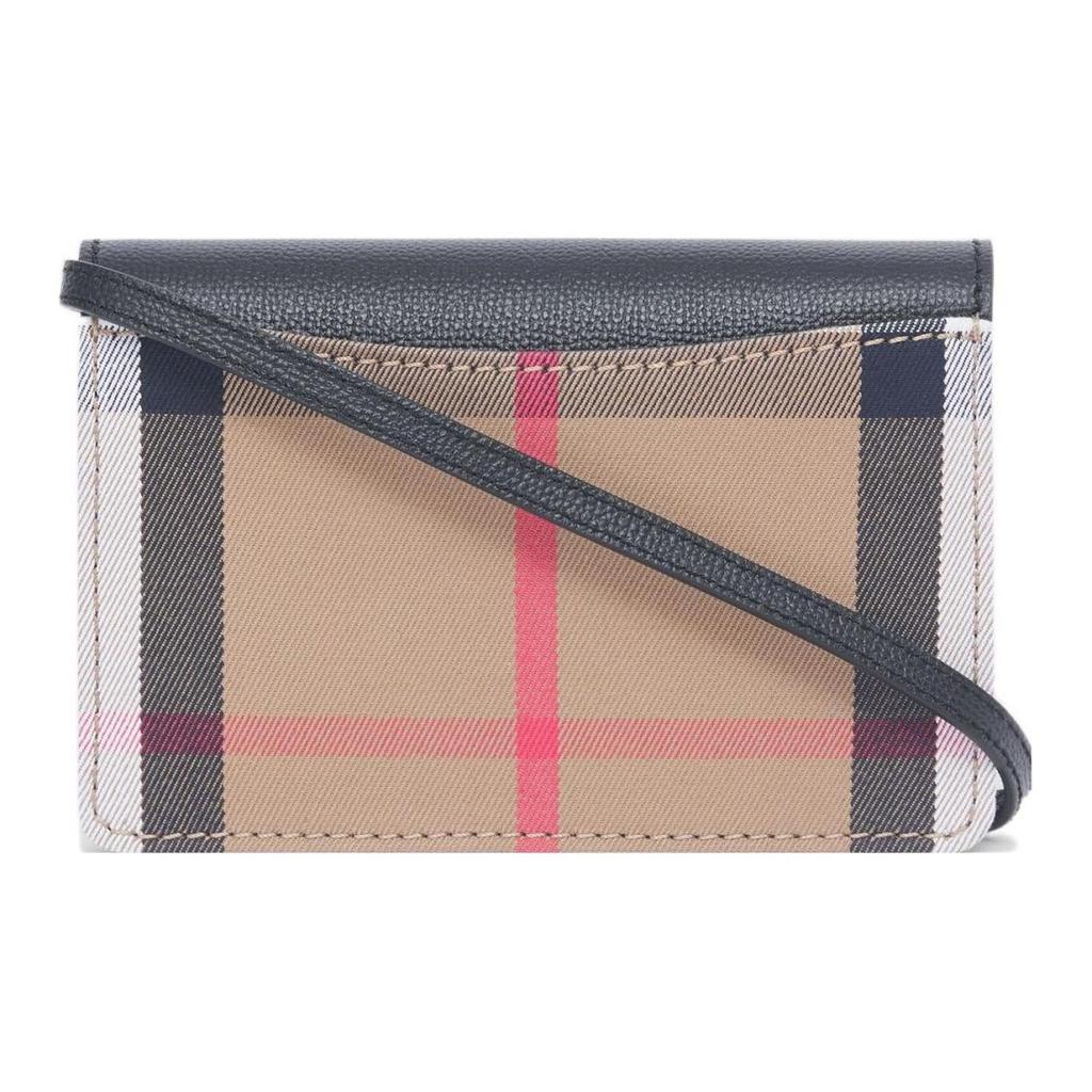 [Nouvelle Édition Sac WOC à Ceinture] Burberry Sac Bandoulière Classique Vintage à Carreaux Mélange Coton-Cuir Style Féminin Régulier Noir