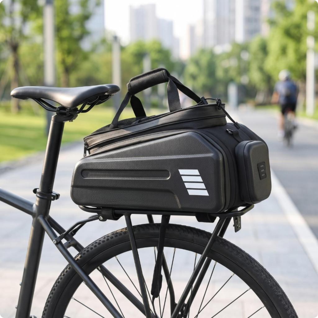 Electric Bike Trunk Bag Structured Easy To Install for Cyclists