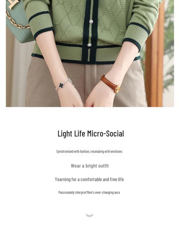 Mom's Autumn Peter Pan Collar Sweater - Women's Long Sleeve Knitted Top, Age-Reducing, Turn-Down Collar.