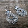 Vintage copper Color Metal Hand Carving Patterns Hook Earrings for Women Jewelry Water Droplet Inlaid Stone Dangle Earring