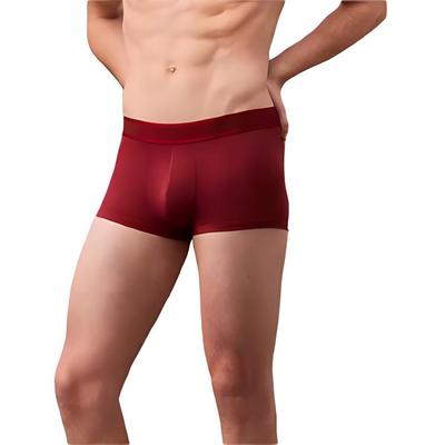 Low Rise Plain Comfortable Boxer Briefs Men Underwear Red NB4055-601
