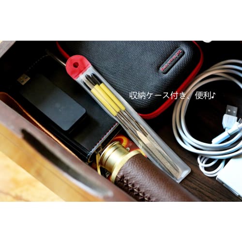 Genuine Diamond Files, 3-Piece Set, Precision Rod Files with Storage Case, 140mm, for Small Crafts, Plastic Model Tools