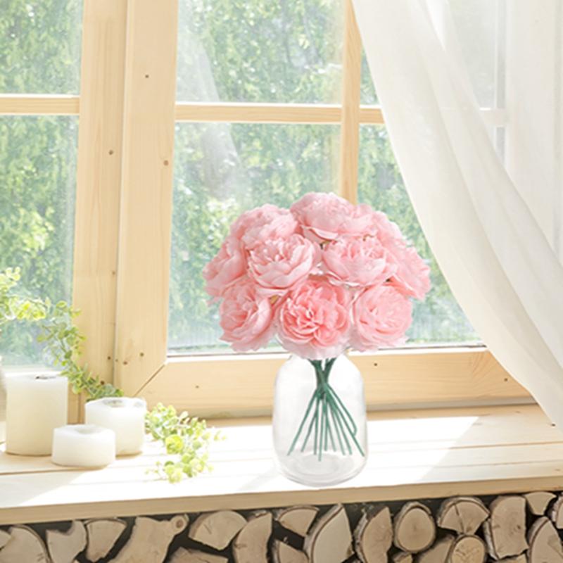5/10 Stück Pfingstrose Künstliche Blumenstrauß 20CM Kunstblumen für Heimzimmerdeko Garten Hochzeitsdekoration DIY Vase Pflanzenornament