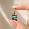 Yousheng 1 Pair Women Earrings, Retro Mini Stacked Book Design Hook Earrings, Lightweight Literary Drop Earrings for Jewelry Gift