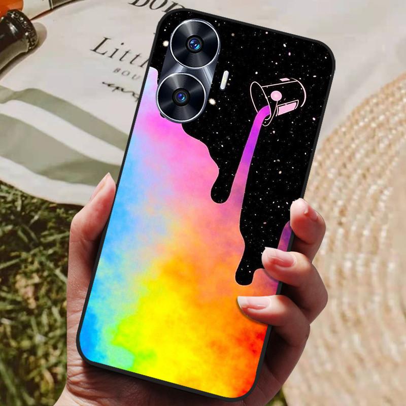Per Custodia Realme C55 Silicone Morbido TPU Cover Posteriore per Oppo Realme C55 Telefono Globale Custodie Realme C 55 4G 6.72" Protezione Cover Borse