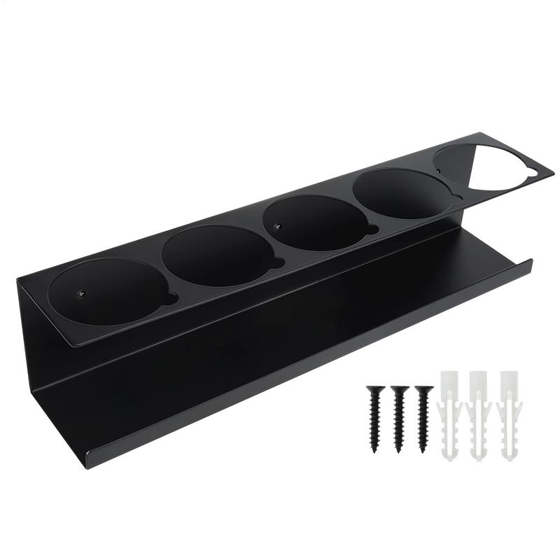 Spray Can Holder Wall Mount Lube Can Storage Rack 5 Can Holes Shelf Steel Aerosol Spray Can Rack for Garage Home Tool Storage