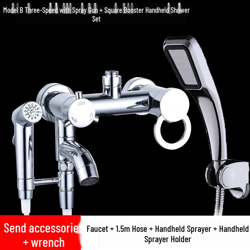 

Bathtub Faucet with Handheld Shower and Spray Gun