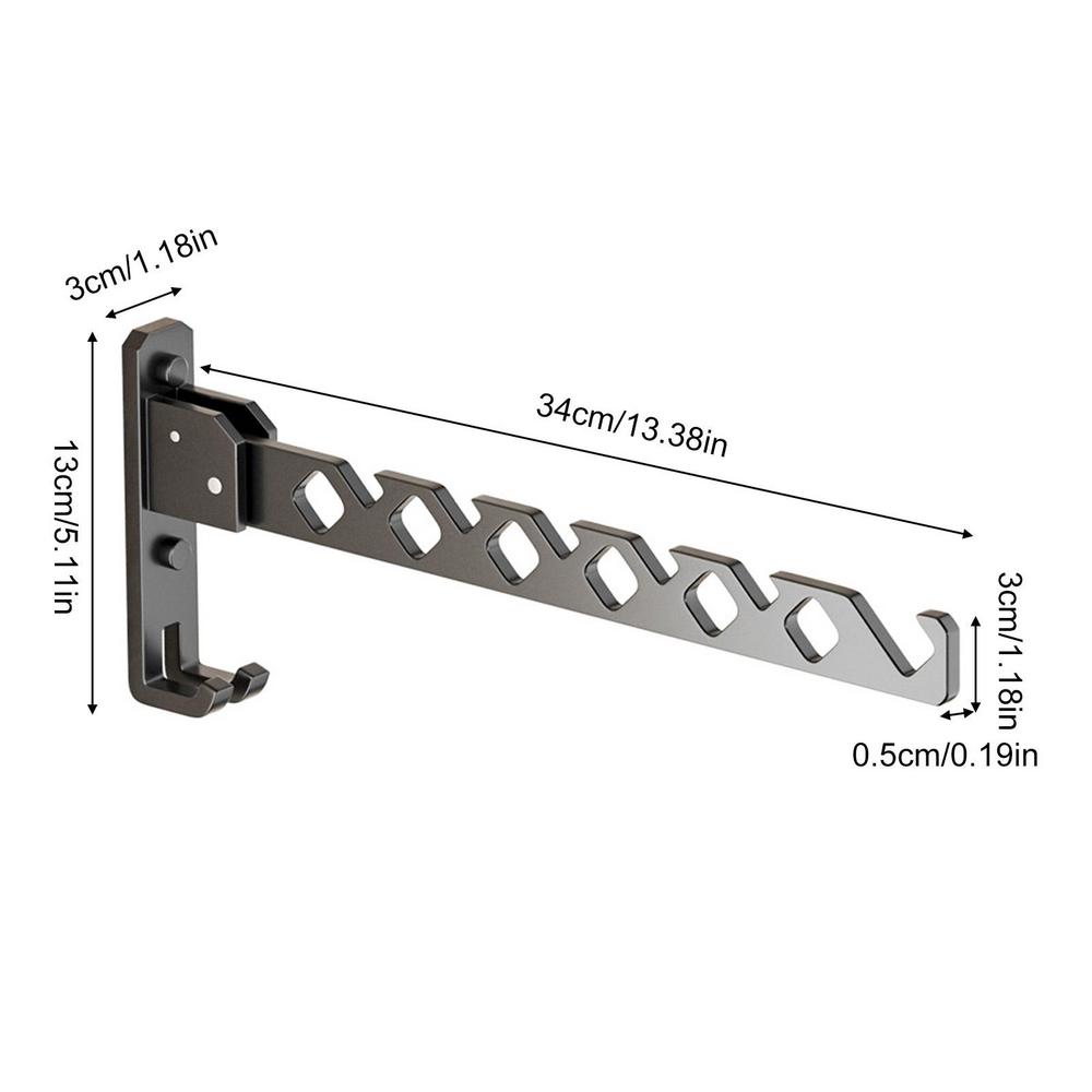 Folding Clothes Hanger Wall Mount Foldable Clothes Rack Hanger Strong Load Bearing Rustproof Punch Free Coat Hook For Laundry