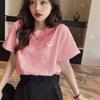 New Cotton T-shirt Women's Spring Summer Large Size Wide Loose Red Short Sleeve Snake Life Clothes Half Sleeve