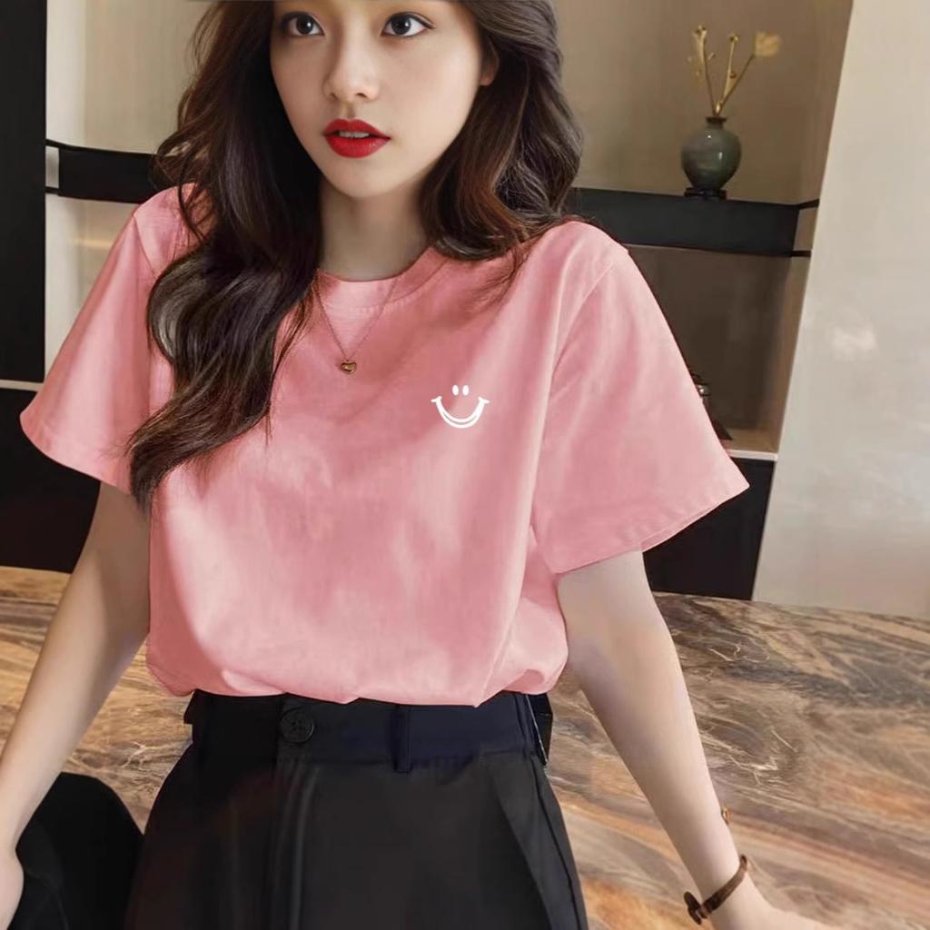 New Cotton T-shirt Women's Spring Summer Large Size Wide Loose Red Short Sleeve Snake Life Clothes Half Sleeve