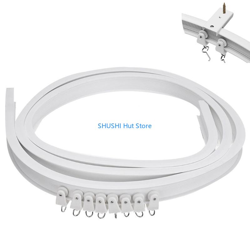 

2m/78.74 Ceiling Curtain Track, Curved Curtain Track, Wall Mount Curtain D57B